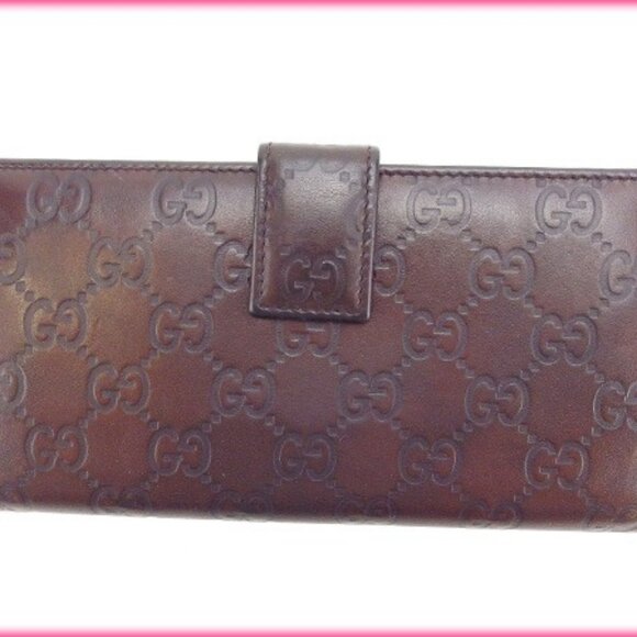 Gucci Wallet Purse Long Wallet Guccissima Brown Woman Authentic Used - Picture 2 of 7